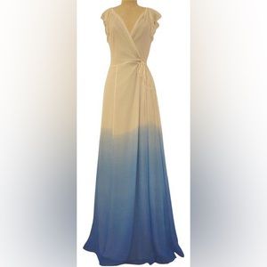 NWT Diane von Furstenberg DVF Delancey Ombré Wrap Dress in Tye-Died Blue